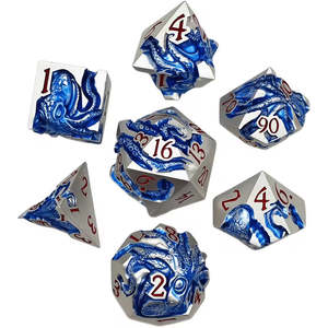 Dice: Harrowed Depths - 7 Piece Hollow Metal Polyhedral Dice Set & Dice Case