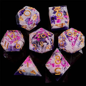 Dice: Nightshade - Handcrafted Sharp Edge Dice Set and Dice Case