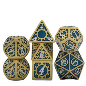 Dice: Wizard Time! - 7 Piece Metal Polyhedral Dice Set & Dice Case