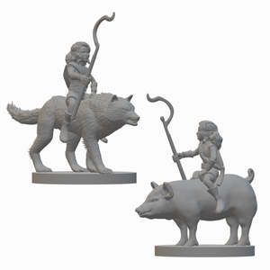 Miniatures: Halfling Druids | BeaMini Unpainted RPG Miniatures
