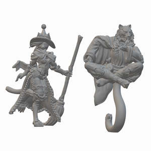 Miniatures: Tabaxi Wizards | BeaMini Unpainted RPG Miniatures