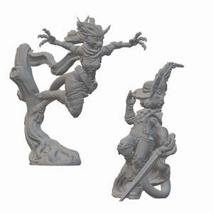 Tabaxi Rogues | BeaMini Unpainted RPG Miniatures