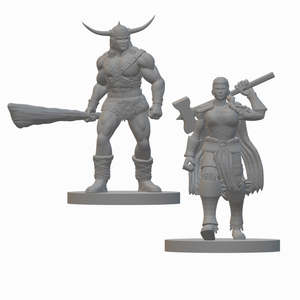 Miniatures: Human Barbarian (Wave 2) | BeaMini Unpainted RPG Miniatures