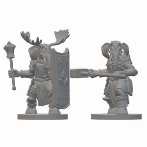 Miniatures: Loxodon Clerics | BeaMini Unpainted RPG Miniatures
