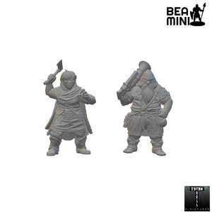Beamini Rpg Miniatures: Dwarven Rangers | BeaMini Unpainted RPG Miniatures
