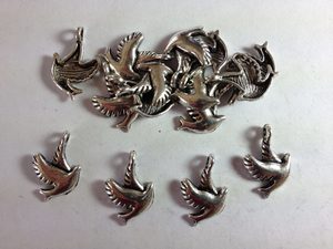 Products: 15 Silver metal bird charms Beadzone