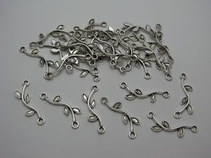 Products: 30 Silver metal leaf connectors Beadzone