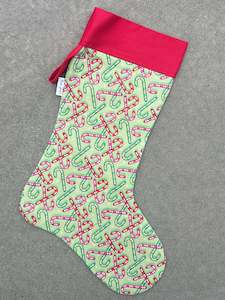 cotton: Christmas Stockings - Candy Cane with Red Top