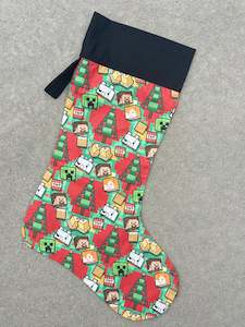 Christmas Stockings - Blockcraft with Black Top