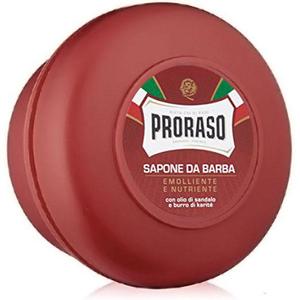 Shaving Soap: Proraso Shaving Soap Bowl Nourish Sandalwood & Shea Butter 150ml - Red