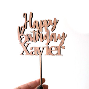 01-Cake topper Happy Birthday + name