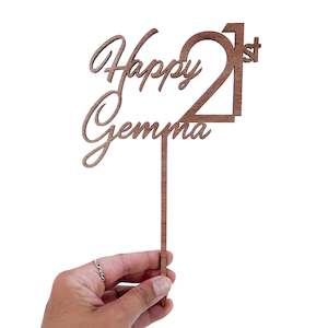 02- Cake Topper-Happy 21+ name