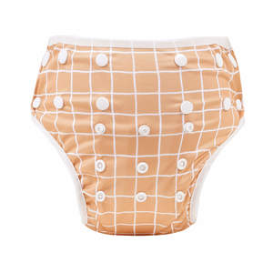 Swim Nappies: Gingernut Gingham Swim Nappy