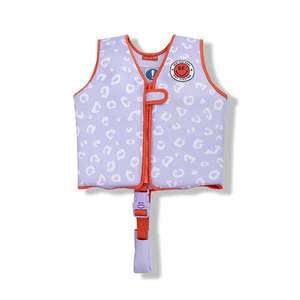 Beach Toys: Kids Swimming Vest | Lilac Leopard 3-6 Years