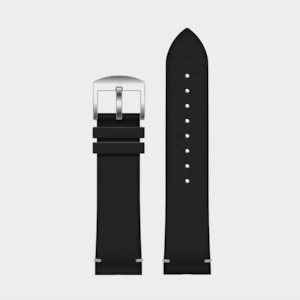 Leather Strap: 20mm Black Italian Leather Strap