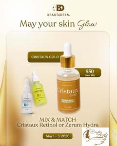 Beautederm Promotion: July Promo for Cristaux Gold Elixir Serum 30ml with FREE Zerum Hydra