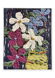Wall Art: Thoughtful II | Framed Giant Embroidery Tapestry | 585mm x 740mm