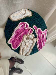 Wall Art: Pink & Cream Tulips I | Giant Embroidery Tapestry | 40cm