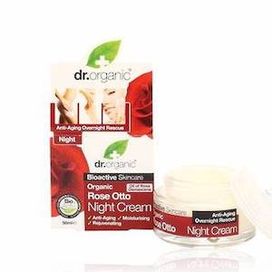 Face Moisturisers: dr.organic ROSE OTTO NIGHT CREAM 50ML