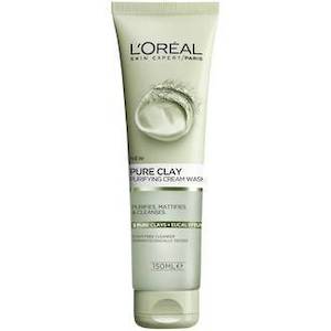 Cleansers: L'OREAL PURE CLAY + EUCALYPTUS CREAM WASH 150ML