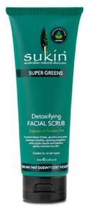 Exfoliators Scrubs: SUKIN SUPER GREENS-DETOXIFYING FACIAL SCRUB 125ML