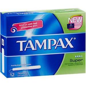 For Her: TAMPAX APPLICATOR TAMPONS SUPER 12 PACK