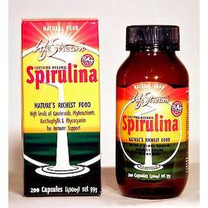 LIFESTREAM BIOACTIVE SPIRULINA 400MG 200 CAPSULES