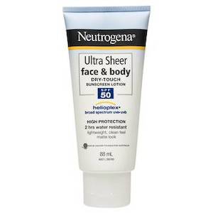 NEUTROGENA ULTRA SHEER SUNSCREEN FACE & BODY LOTION SPF50+ 88ML