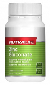 Nutra Life: NUTRA-LIFE ZINC GLUCONATE CAPSULES 50