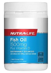 Nutra Life: NUTRA-LIFE FISH OIL 1500MG PLUS VIT.D 180 CAPSULES