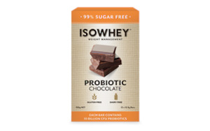 ISOWHEY PROBIOTIC CHOCOLATE BARS 12 X 12.5G