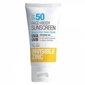 Invisible Zinc: INVISIBLE ZINC FACE AND BODY SPF 50 75G SUNSCREEN