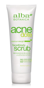 Acne Blemish Treatments: Alba Botanica acne dote face & body scrub, 227g