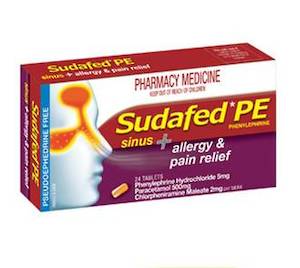 Sudafed%C2%AEpe: SUDAFED® PE Sinus + Allergy & Pain Relief 24 Tablets