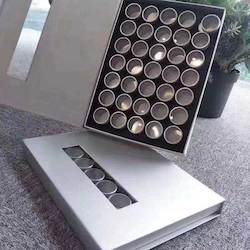 Nail Accessories: Silver Box with Mini Screw Top Jars