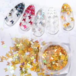 Glitters Chrome: Holographic Gold Butterflies