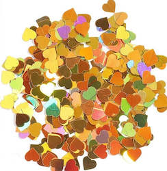 Glitters Chrome: Golden heart shape sequins