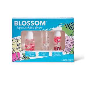 Blossom: Blossom 3pc Mini Cuticle Oil, Colour-Changing Crystal Lip Balm, Mini-Roll-On Lip Gloss Gift Set