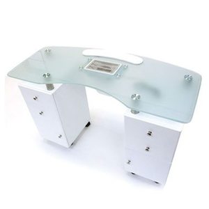 Mani Pedi Furniture: Manicure Table- Glass Top (005B)