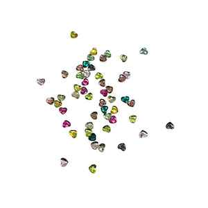 Flat Back Heart Rhinestones -Mixed Colours