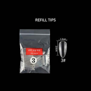 Refill Clear Full Cover Tips - 50pcs/bag