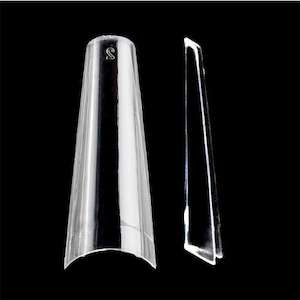 BG Soft Gel Extension Half Well Tips - Medium Coffin - Clear