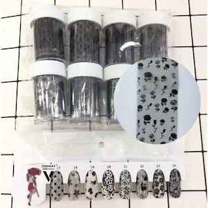 NA Transfer Foil Black Mesh with Roses