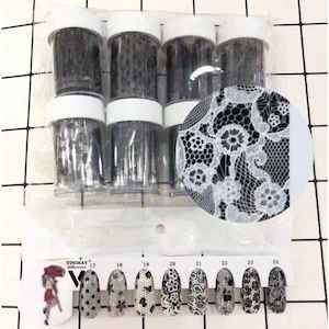 Foils: Nail Art Foil Lace Pattern Black Clear