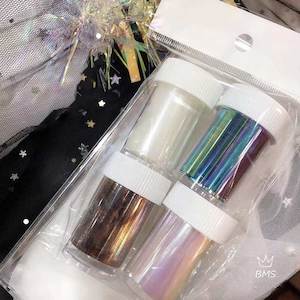 Foils: 4 Pkt Foil Pearl, Iridescent, Copper Brown, Pink Green Blue