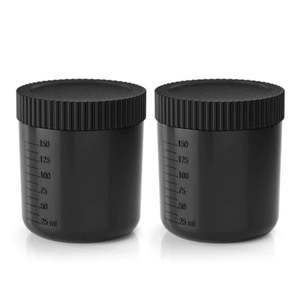 MineTan Excess 3 Tan.Cup 2 Pack inc Lids - Black Transparent
