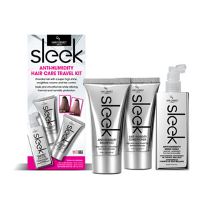 Hair Chemist Sleek Anti-Humidity Shampoo 75ml, Conditioner 75ml & Shine Coat 88ml 3-PC SET