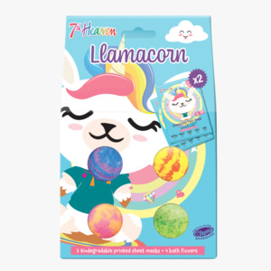 7th Heaven Llamacorn Bath Bomb & Face Mask Gift Set