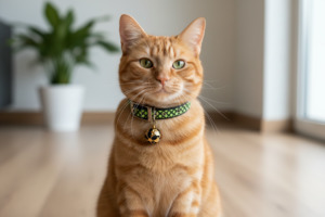 1 Cat Collars: Scaly Cat Collar with Safety - Green