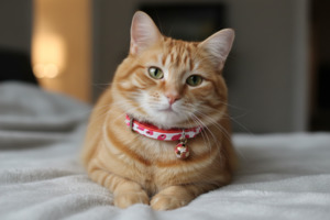 1 Cat Collars: Moo Cat Collar with Safety - Red